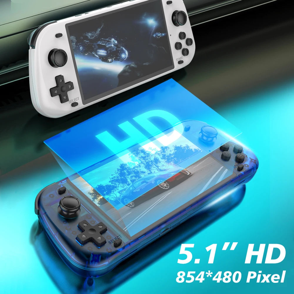 NEW 5.1 Inch R50S Retro Games Console IPS Screen 4200mAh Long-lasting Battery Portable Pocket Video Player Games 128G Boy Gifts